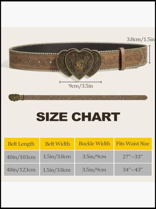 Western Belt with Floral Embossed Buckle for Jeans main image 5